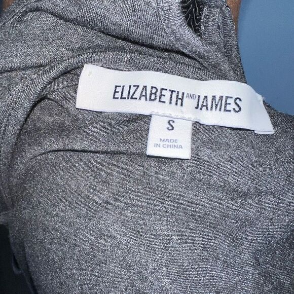 Elizabeth and James Gray Slip Dress, Silk Patterned Ruffle Layered Hem Women’s S - Picture 7 of 11